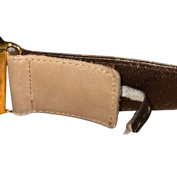 Gucci Leather Belt Double G Buckle Women’s size 80 US 26/4 Italy Vintage - Picture 7 of 13